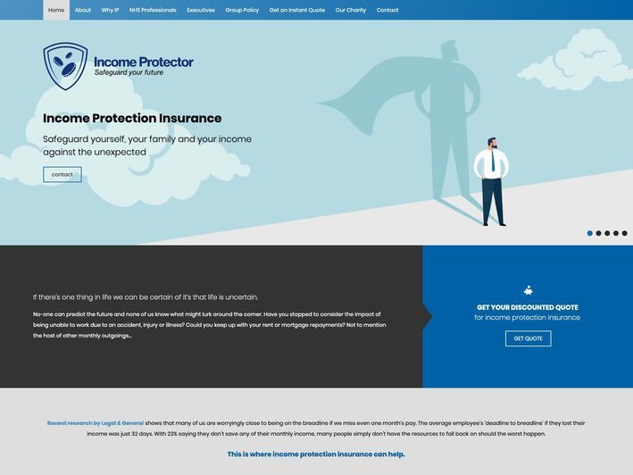 A new website design for an insurance company