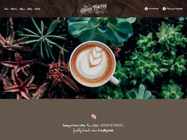 A new website design for a coffee company