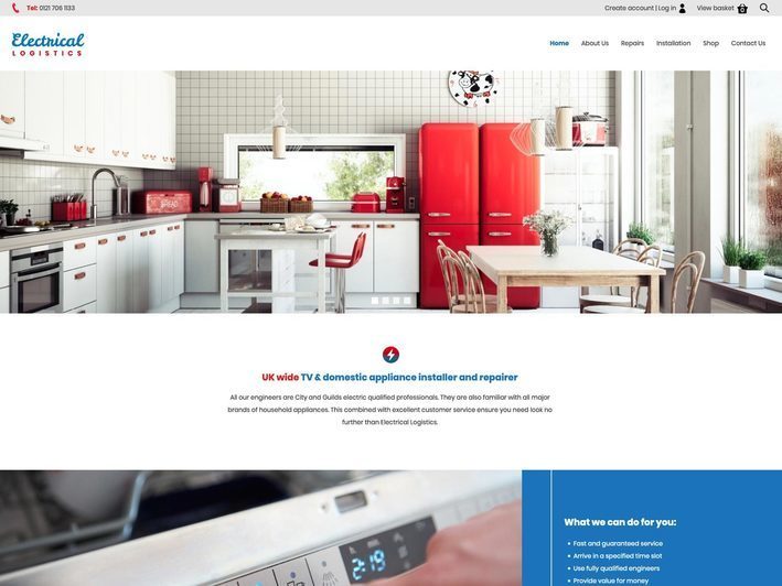 A new website design for an electrical company