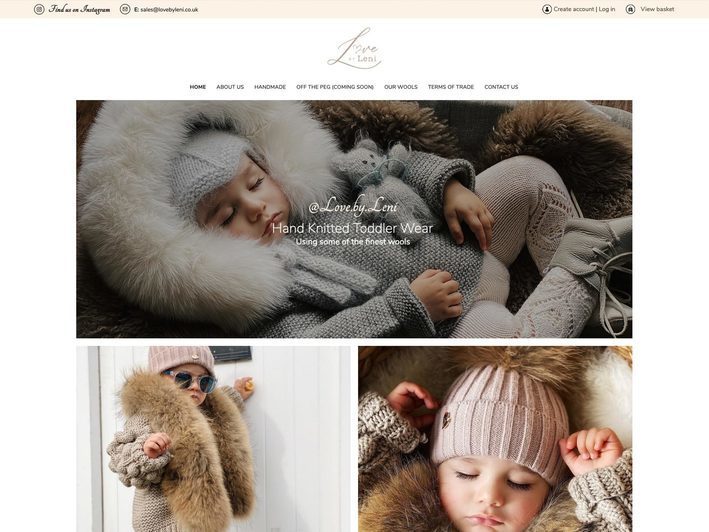 A new website design for a baby clothing company